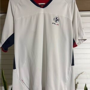 RLX Ralph Lauren Performance Soccer Jersey Shirt White Athletic Size M